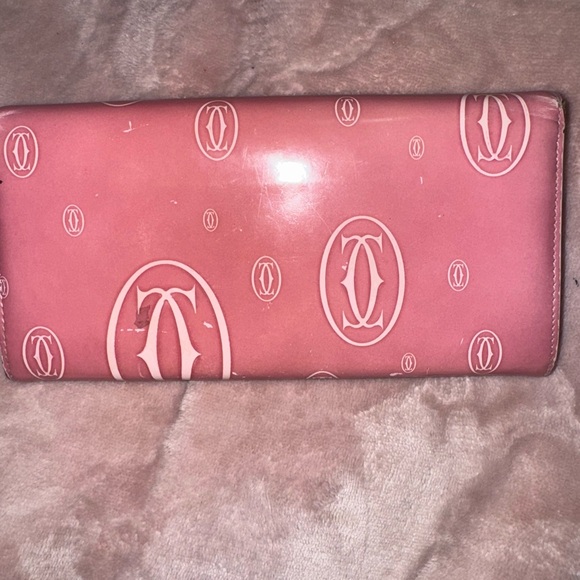 🥂AUTHENTIC🥂Cartier Pink coated Leather Wallet with COA - Picture 2 of 9